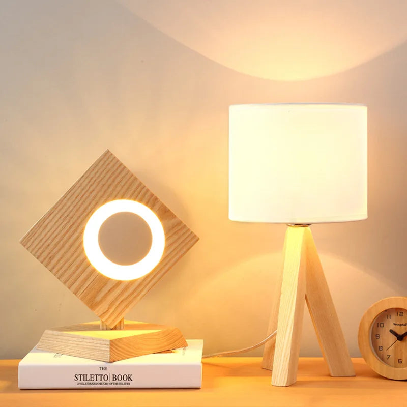 Modern wooden table lamp