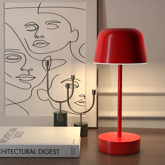 Cordless LED table lamp in retro design