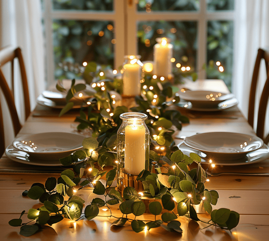 Fairy light olive branch - Enchanting fairy light chain in olive branch design